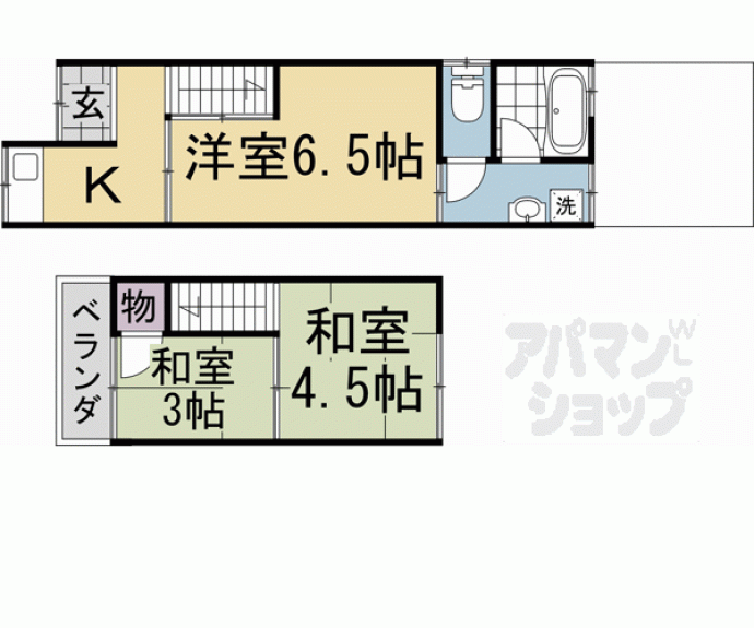 【石田大山町５－８７テラスハウス】間取