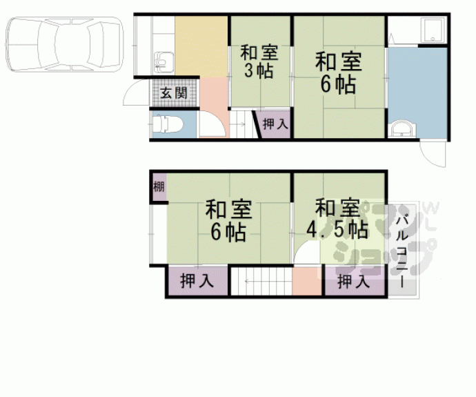 【川田菱尾田貸家】間取
