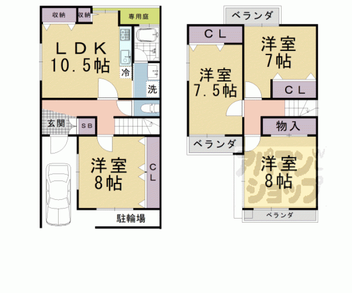 【東野中井ノ上町貸家】間取
