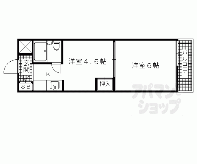 【グランディール嵯峨】間取