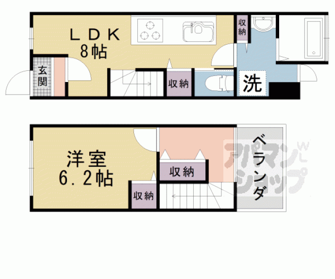 【西野楳本町貸家】間取