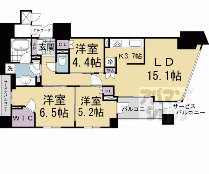 【ブランズ京都河原町通】間取