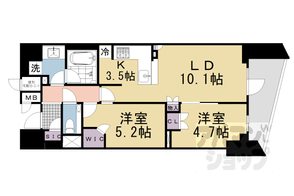 【ブランズ京都河原町通】間取