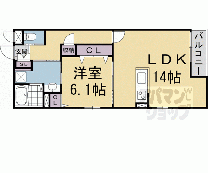 【ＣｏｍｆｙＣｏｕｒｔ五条西洞院】間取