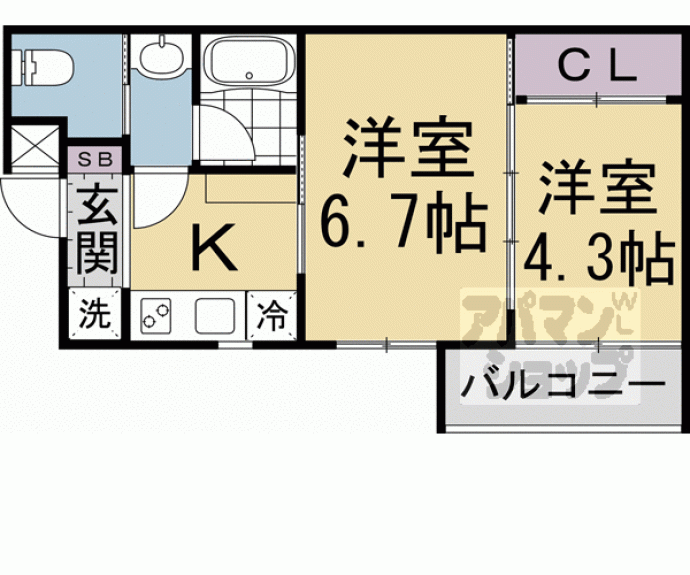 【Ｔｈｅ　Ｂｒｉｇｈｔ　Ｒｅｓｉｄｅｎｃｅ　京都東寺】間取