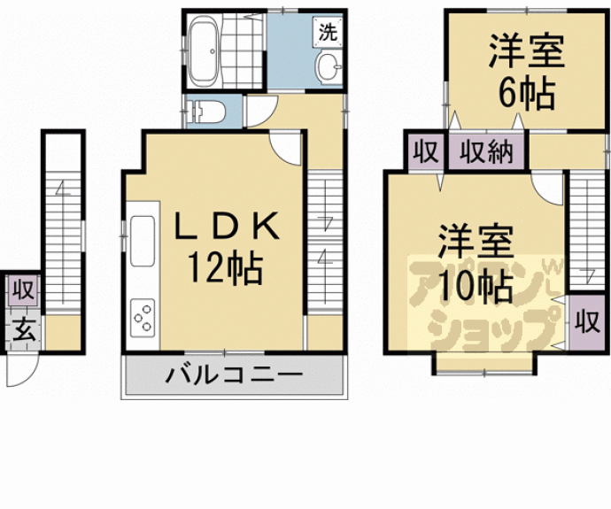 【上京区東今小路町貸家744-39】間取
