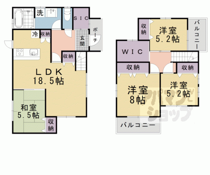 【小山西御所町貸家】間取