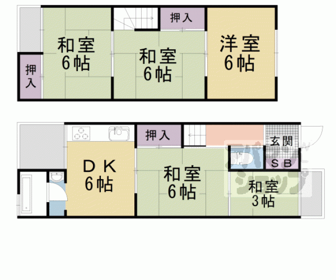 【小山谷田町貸家】間取