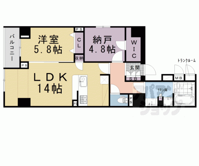 【CALM河原町二条】間取