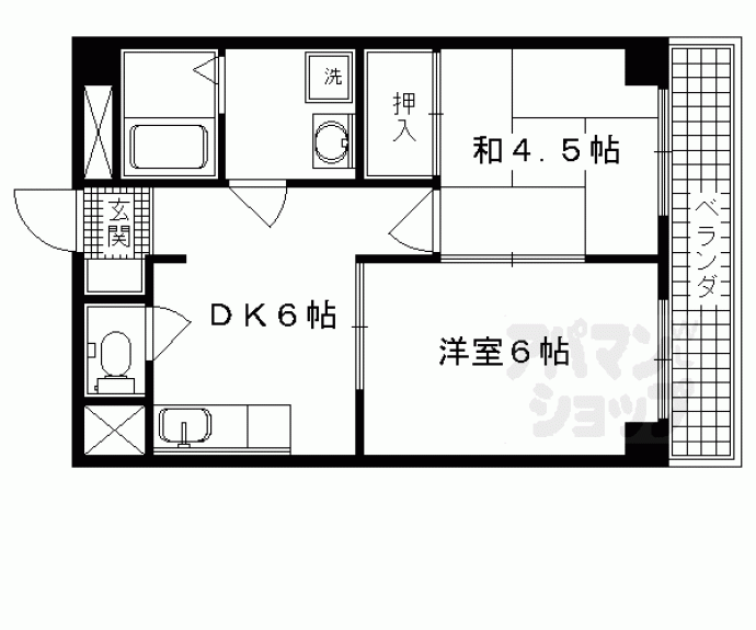 【西京極ハイツ】間取