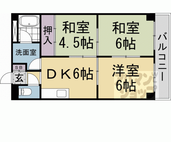 【西京極ハイツ】間取