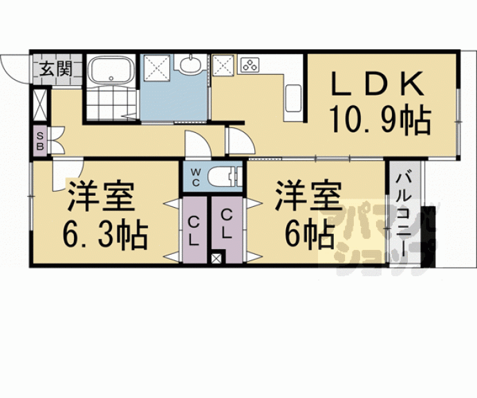 【桂清水町貸家】間取