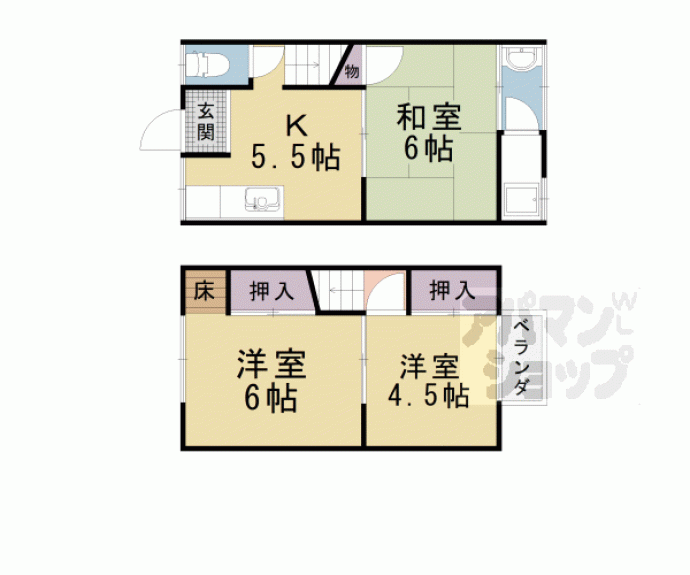 【椥辻西潰町貸家】間取