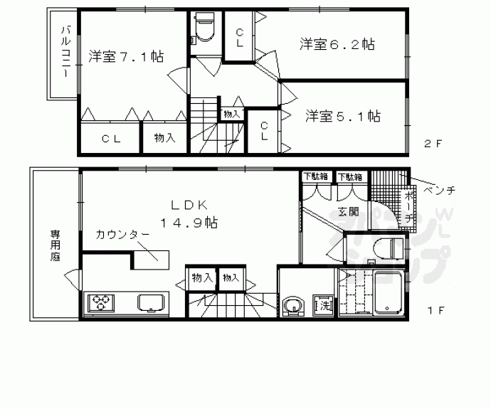 【ラ・メゾン・ド嵐山】間取