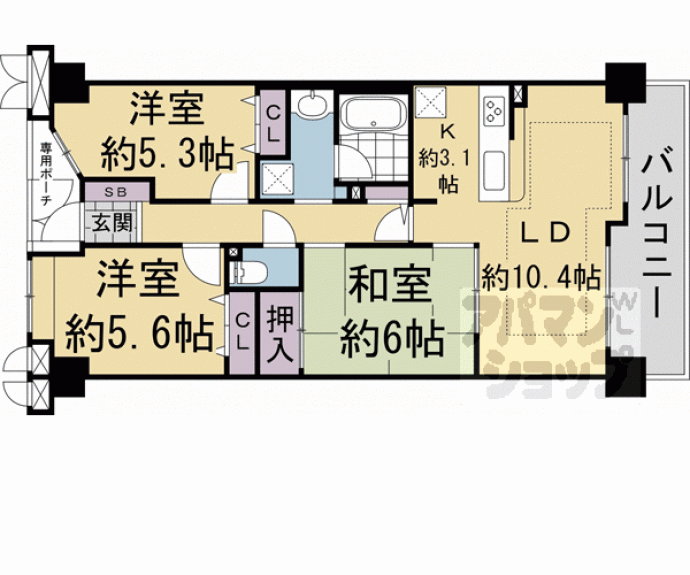【ライオンズマンション四条大宮ガーデンシティ】間取