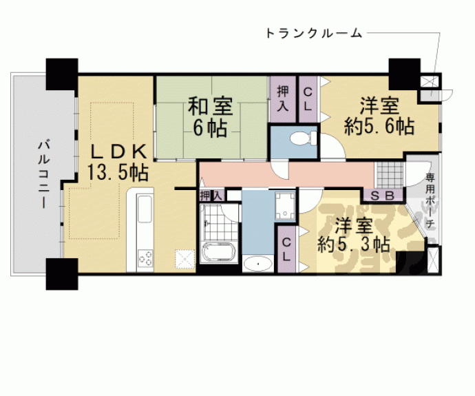 【ライオンズマンション四条大宮ガーデンシティ】間取