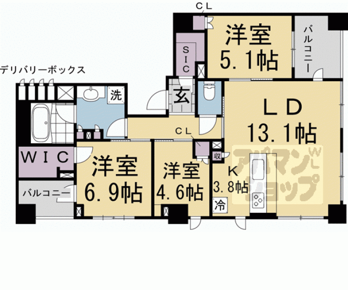 【プラウド京都二条城】間取