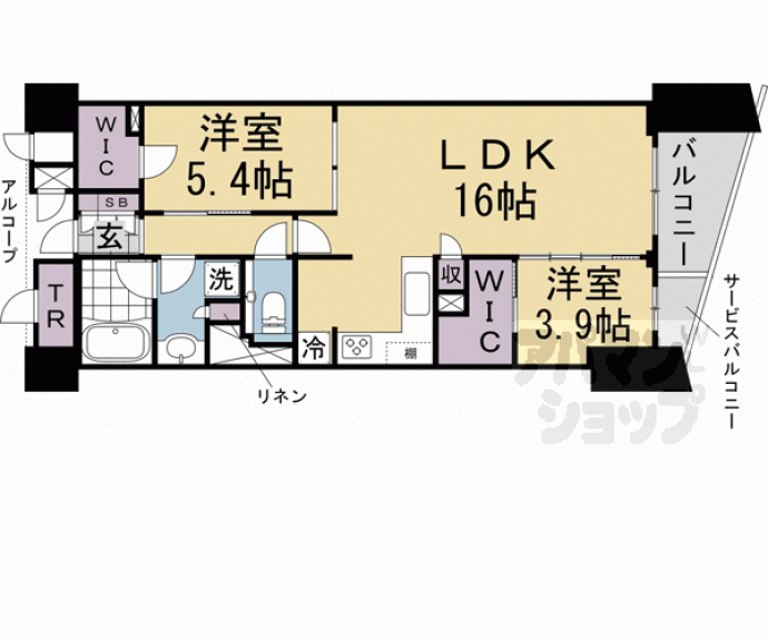 【ブランズ京都河原町通】間取