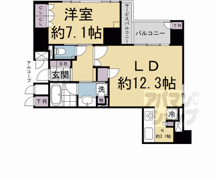 【ブランズ京都河原町通】間取