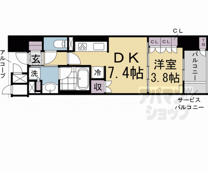 【ブランズ京都河原町通】間取