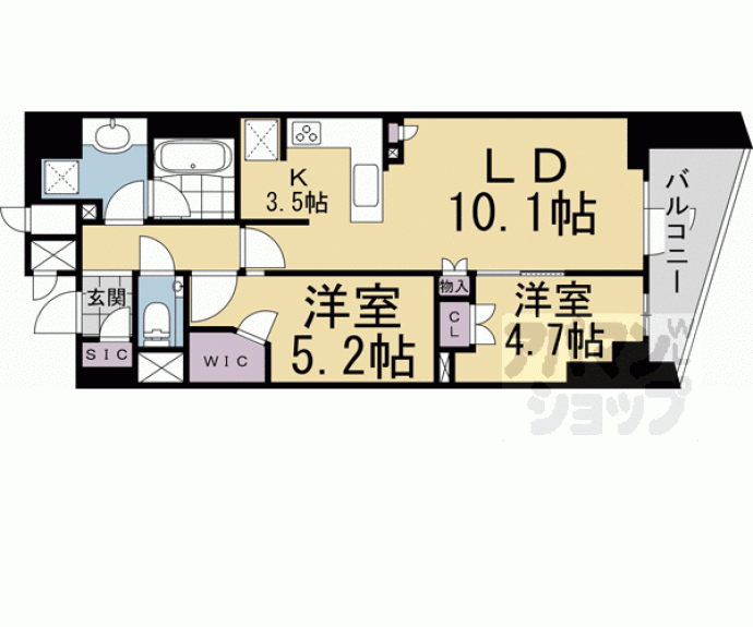 【ブランズ京都河原町通】間取