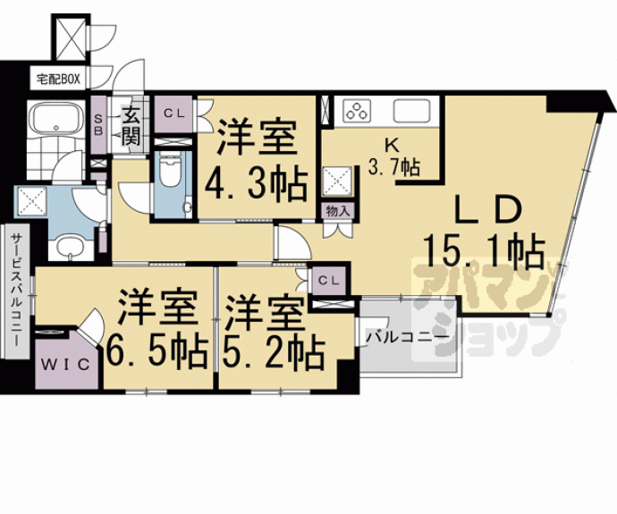 【ブランズ京都河原町通】間取