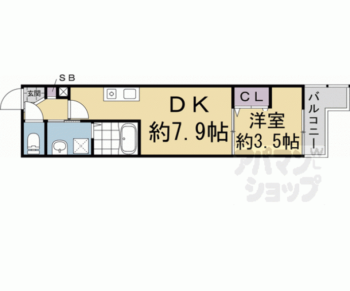【仮称）深草仙石屋敷町　新築アパート】間取
