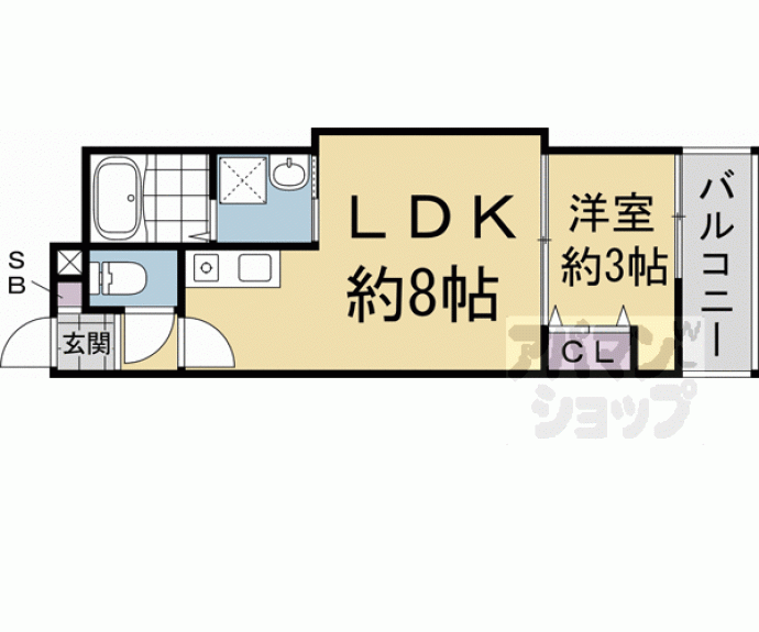 【仮称）深草仙石屋敷町　新築アパート】間取