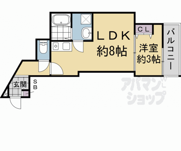 【仮称）深草仙石屋敷町　新築アパート】間取