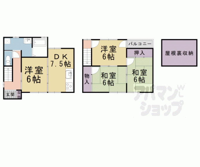 【東野百拍子町貸家】間取