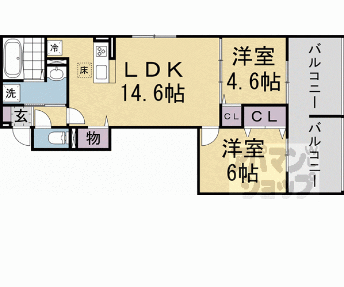 【ＧＲＡＭＭ北浜】間取
