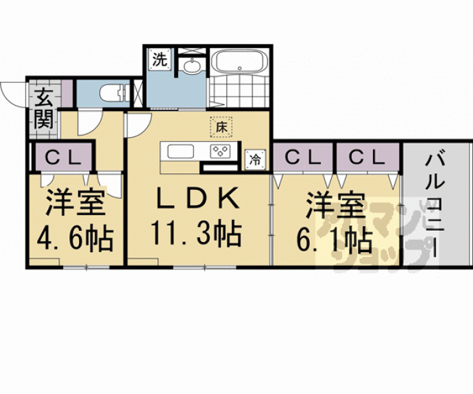 【ＧＲＡＭＭ北浜】間取