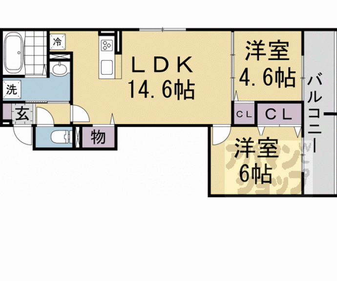 【ＧＲＡＭＭ北浜】間取