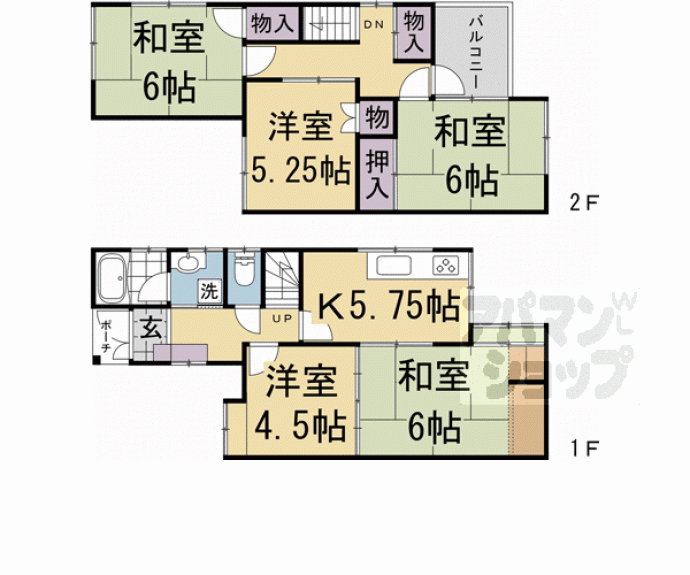 【西院月双町貸家】間取