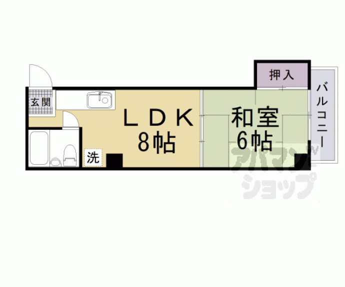 【サンハイツ西京極】間取