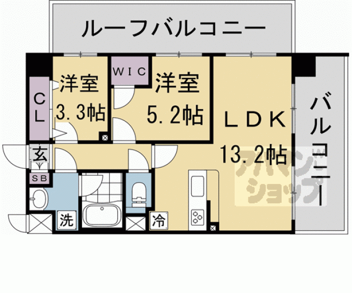 【アスヴェル京都西大路ＳＯＵＴＨ】間取