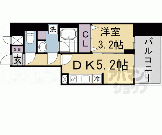 【アスヴェル京都西大路ＳＯＵＴＨ】間取