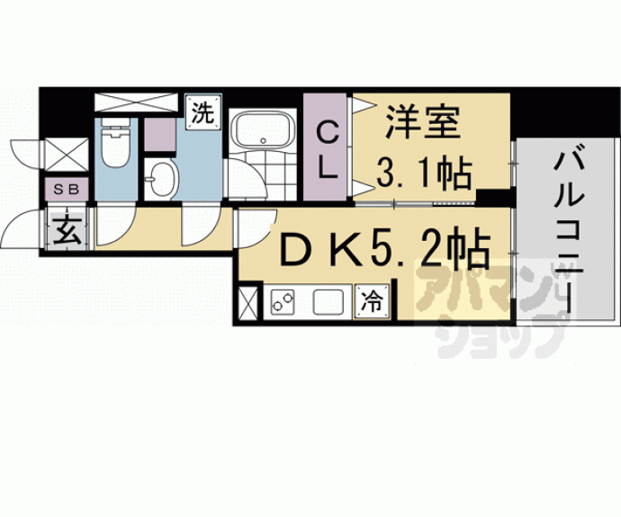 【アスヴェル京都西大路ＳＯＵＴＨ】間取