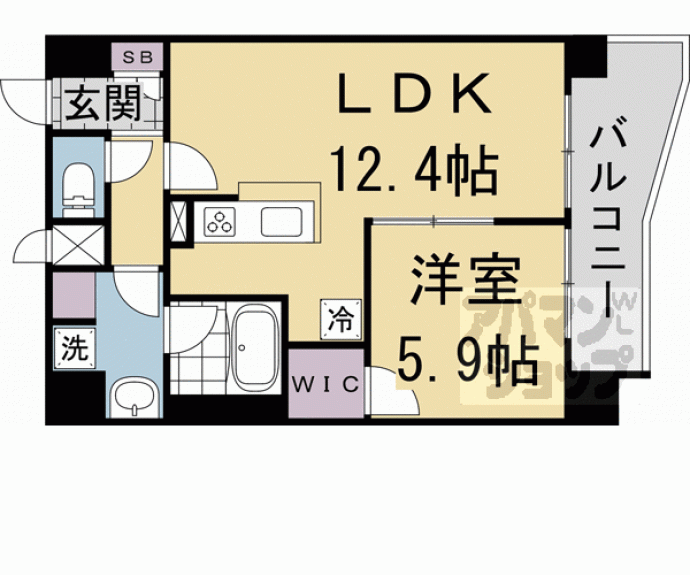 【アスヴェル京都西大路ＳＯＵＴＨ】間取