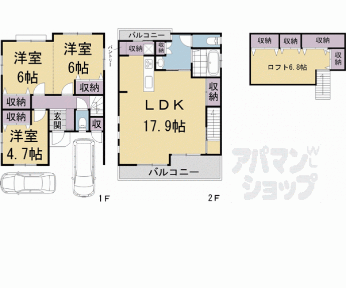 【西院乾町貸家】間取