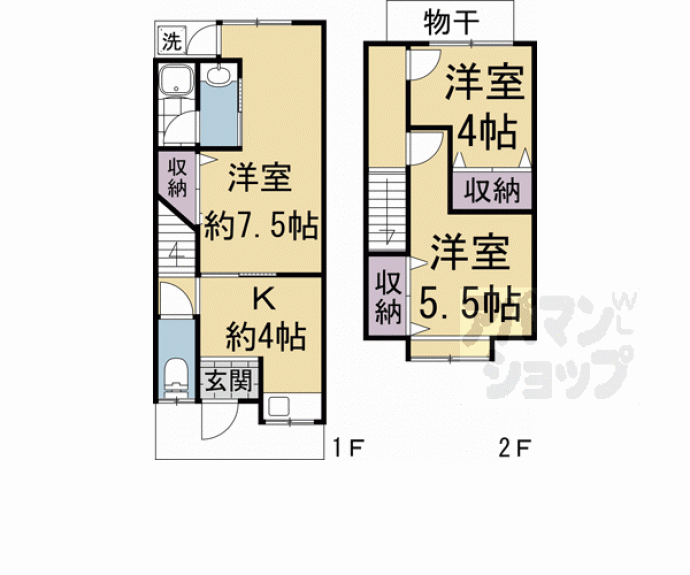 【伏見区石田大受町貸家】間取