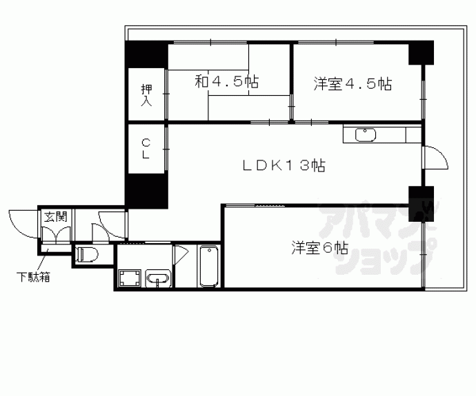 【パレジット五条】間取