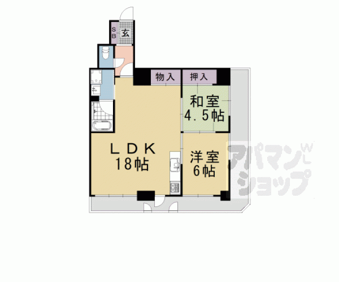 【パレジット五条】間取
