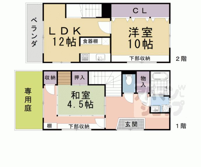 【東山区三条通大橋東入二丁目５５－８貸家】間取