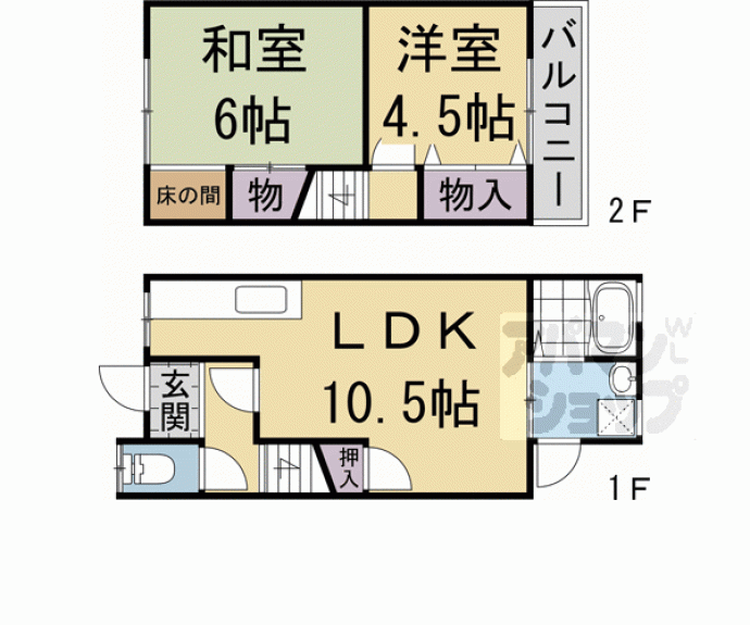 【羽束師菱川町559-39貸家】間取