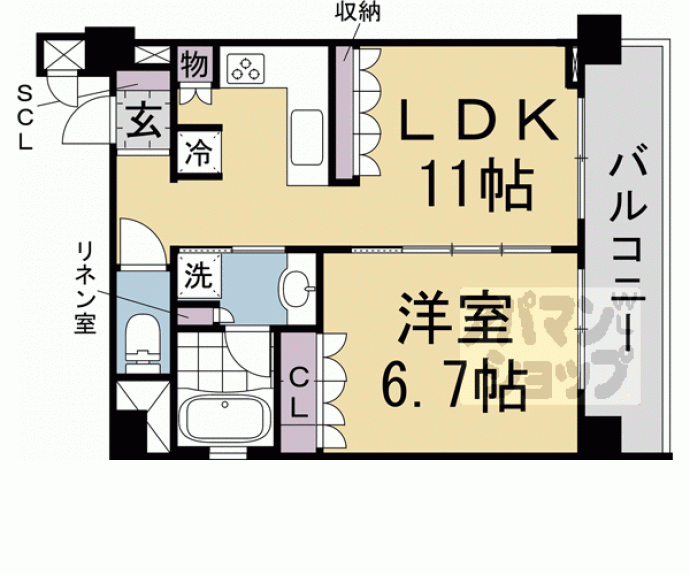 【リーガル京都御所西Ｖ】間取