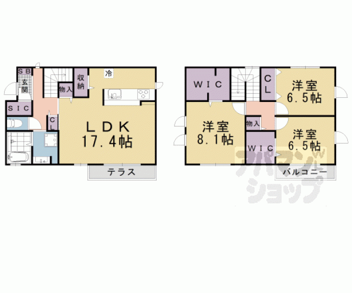 【セジュールルピナスＧ棟】間取