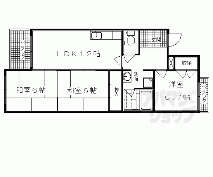 【第二シャトーウメダ】間取