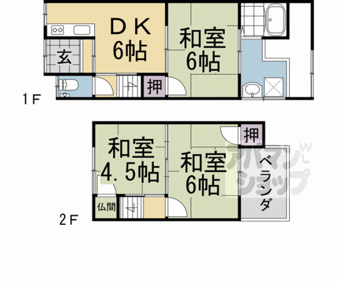 【ＪＲ藤森貸家】間取