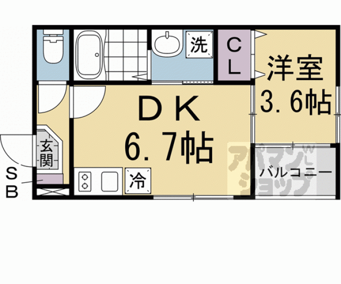 【ハーモニーテラス太秦安井車道町】間取